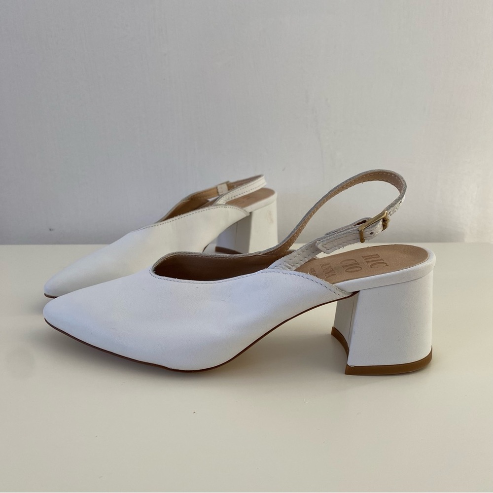 NEW Genuine Leather Italian Pointed Toe Slingback Mules